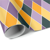 Paarse Sinaasappel Zwart Bold Fun Herfst Gift Cadeaupapier (Rol Hoek)