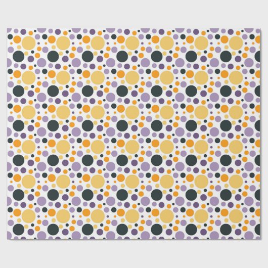 Paarse Sinaasappel Zwart Bold Fun Herfst Verjaarda Cadeaupapier (Vlak)