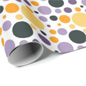 Paarse Sinaasappel Zwart Bold Fun Herfst Verjaarda Cadeaupapier (Rol Hoek)