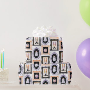 Paarse Sinaasappel Zwarte Geesten Verjaardag Cadeaupapier