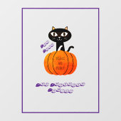 Paarse Sinaasappel Zwarte Kat Pompoen Halloween Fe Raamsticker (Vel)