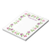  Paarse sinaasappelroze harten groene wijnstokken Notitieblok (Linkerzijde)