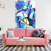 Paarse Singapore Orchid flower waterverf kunst Canvas Afdruk (Insitu (Woonkamer))