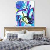 Paarse Singapore Orchid flower waterverf kunst Canvas Afdruk (Insitu (Slaapkamer))