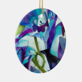 Paarse Singapore Orchid flower waterverf kunst Keramisch Ornament (Rechts)