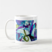 Paarse Singapore Orchid flower waterverf kunst Koffiemok (Links)