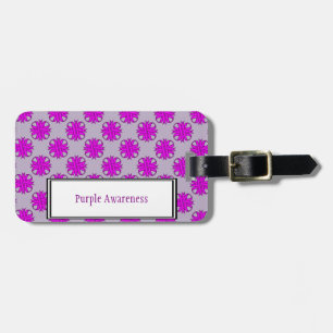 Paarse Sjabloon Clover Ribbon door Kenneth Yoncich Bagagelabel
