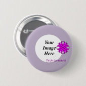 Paarse Sjabloon Clover Ribbon door Kenneth Yoncich Ronde Button 5,7 Cm (Voorkant /achterkant)