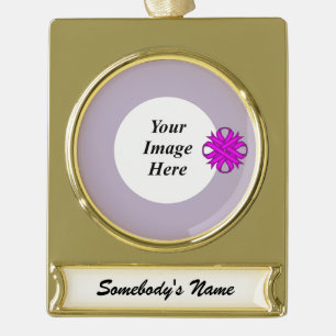 Paarse Sjabloon Clover Ribbon door Kenneth Yoncich Verguld Banner Ornament