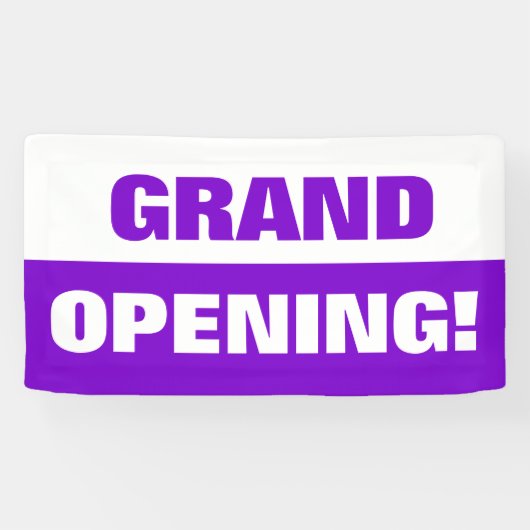 Paarse sjabloon grand opening business banner (Horizontaal)