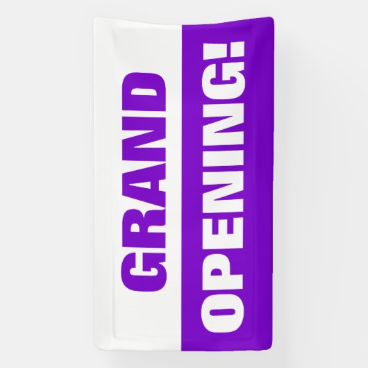 Paarse sjabloon grand opening business banner (Verticaal)