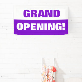 Paarse sjabloon grand opening business banner