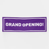 Paarse sjabloon grand opening business banner (Horizontaal)