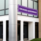 Paarse sjabloon grand opening business banner (Buitenkant Gebouw)