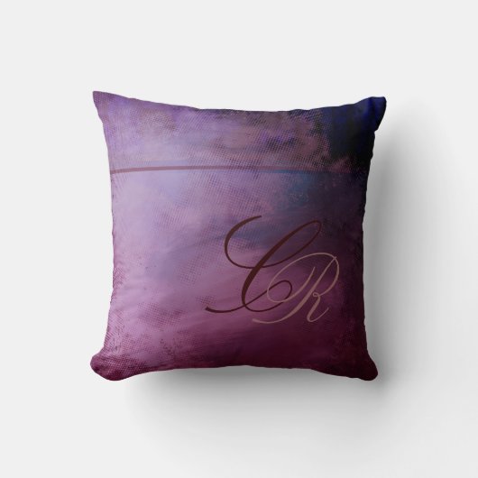 Paarse Sjabloon van het geschilderde graafmonogram Kussen (Voorkant)