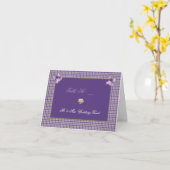 Paarse Sjabloon voor een tafelkaart (Gele Bloem)