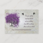 Paarse skaarten voor het kunstleder plaatskaartje (Achterkant)