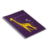 Paarse Skating Funny Giraffe gepersonaliseerd Notitieboek (Rechterzijde)