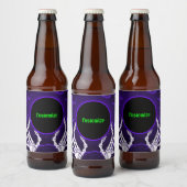 Paarse Skelethanden Bier Etiket (Flessen)
