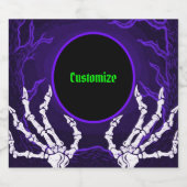 Paarse Skelethanden Bier Etiket (Enkel label)