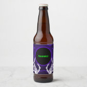 Paarse Skelethanden Bier Etiket (Voorkant)