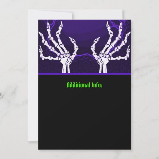 Paarse Skelethanden Kaart (Achterkant)