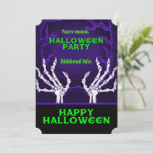 Paarse Skelethanden Kaart (Staand voorkant)