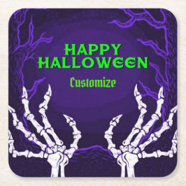 Paarse Skelethanden Kartonnen Onderzetters