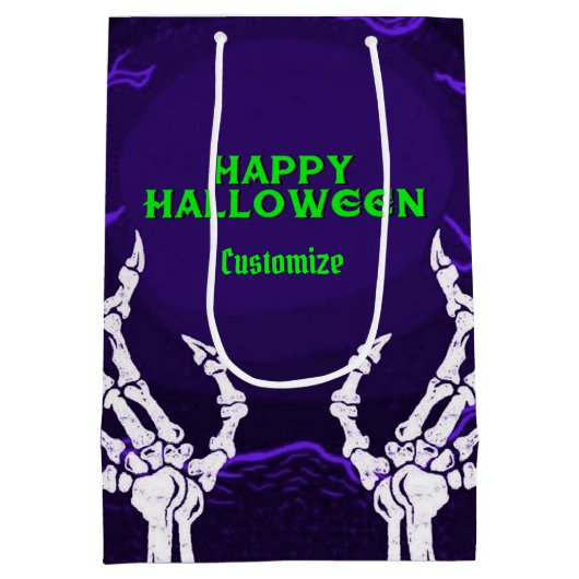 Paarse Skelethanden Medium Cadeauzakje (Achterkant)