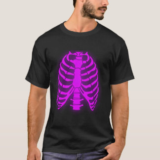 Paarse Skeleton Rib Cage Ribcage Halloween Kostuum T-shirt