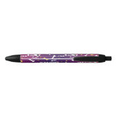 Paarse skeletten Halloween Black Ink Pen (Achterkant)