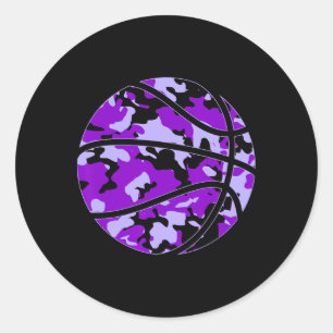 Paarse Sketll Camo - Paarse Camouflage Sketll Ronde Sticker