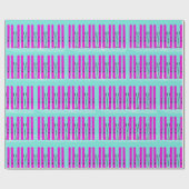 Paarse ski's op blauw inpakpapier (Vlak)