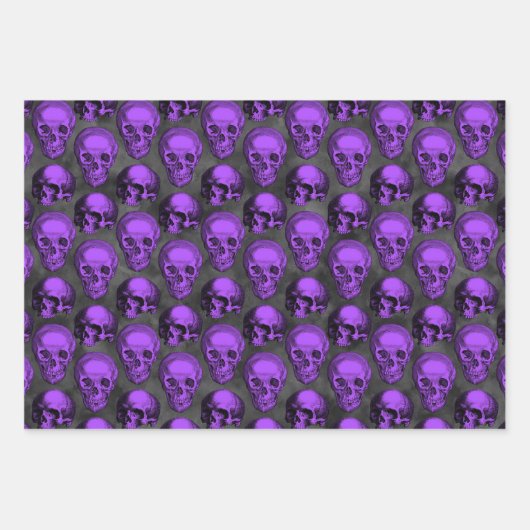 Paarse Skulls en Sunflower Series Design 10 Inpakpapier Vel (Voorkant 3)