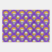 Paarse Skulls en Sunflower Series Design 10 Inpakpapier Vel (Voorkant)