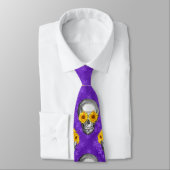 Paarse Skulls en Sunflower Series Design 10 Stropdas (Gebonden)