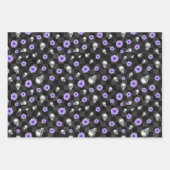 Paarse Skulls en Sunflower Series Design 9 Inpakpapier Vel (Voorkant)