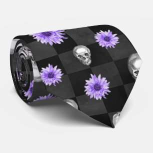 Paarse Skulls en Sunflower Series Design 9 Stropdas