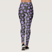 Paarse Skulls en zonnebloemserie Design 11 Leggings (Achterkant)