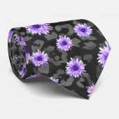 Paarse Skulls en zonnebloemserie Design 11 Stropdas (Opgerold)