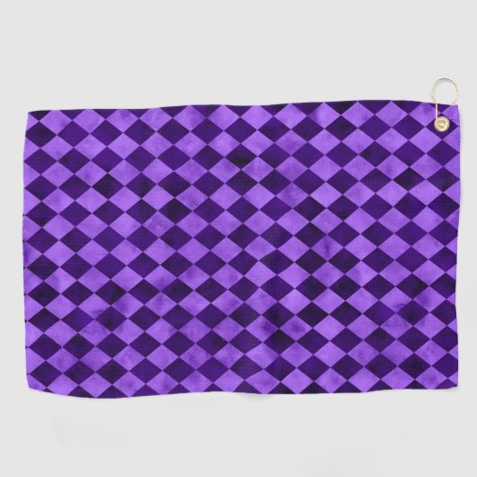 Paarse Skulls en zonnebloemserie Design 13 Golfhanddoek (Horizontaal)