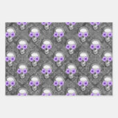 Paarse Skulls en zonnebloemserie Design 3 Inpakpapier Vel (Voorkant 3)