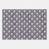 Paarse Skulls en zonnebloemserie Design 3 Inpakpapier Vel (Voorkant 3)