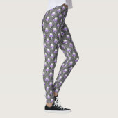 Paarse Skulls en zonnebloemserie Design 3 Leggings (Rechts)