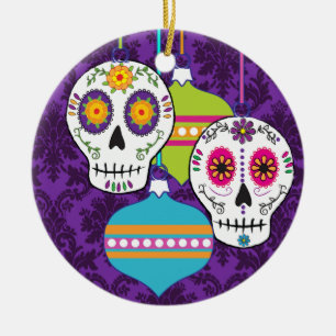 Paarse Skulls Ornament