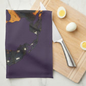 Paarse Skulls Wings of Butterflys Theedoek (Quarter Fold)