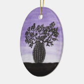 Paarse Sky Baobab-boom Keramisch Ornament (Links)