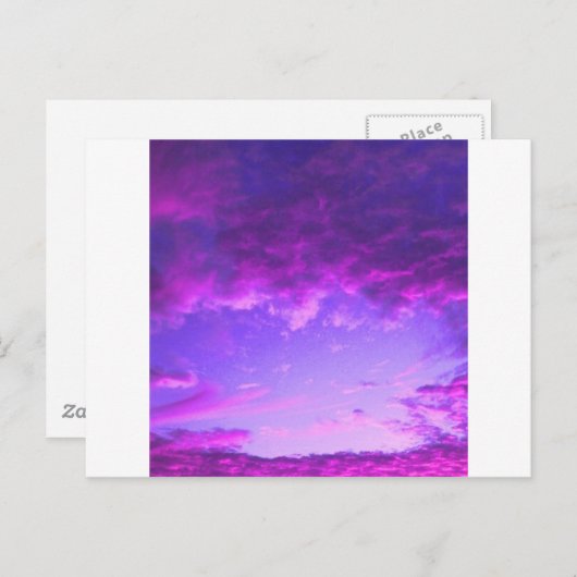 Paarse Sky Briefkaart (Voorkant / Achterkant)