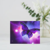 Paarse sky Butterfly Briefkaart (Staand voorkant)