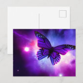 Paarse sky Butterfly Briefkaart (Voorkant / Achterkant)